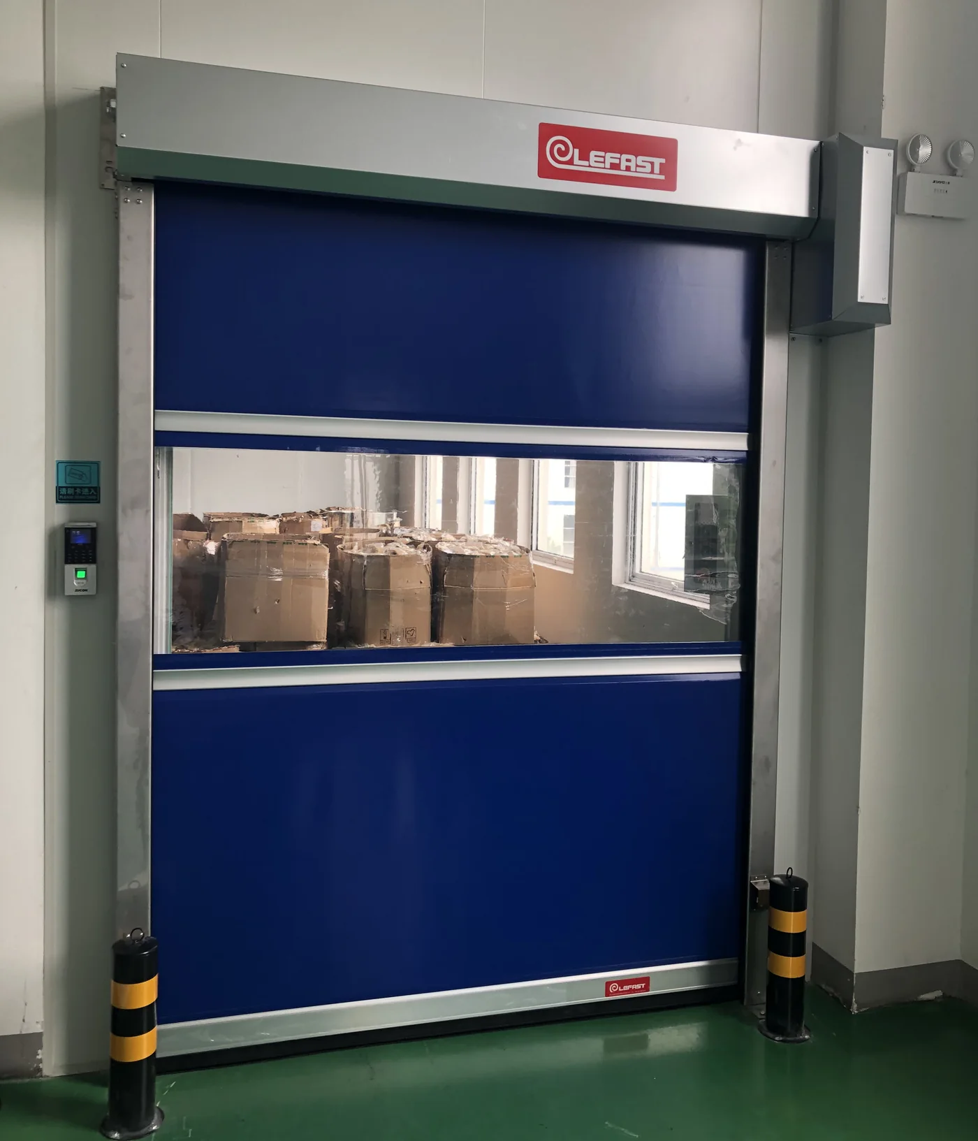 High-speed roll-up door installed for interior separation